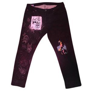 Hand painted and stitched HPWK jeans